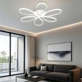 UltraMint Modern Beyaz Ledli Papatya Tasarımlı 60CM Plafonyer Avize - Seçenek 1 - Ahşap - Bej - Siyah