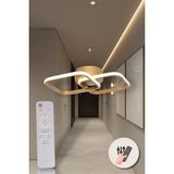 UltraMint Modern Eskitme Ikili Kare LED Avize, Kumandalı ve Dimmerli, Beyaz/sarı/günışığı - Seçenek 1 - Altın
