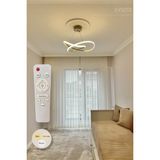 UltraMint Modern Eskitme Karçiçeği Model 3 Renk LED Avize, Kumandalı, Beyaz, Sarı, Günışığı - Seçenek 1 - Altın