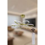 UltraMint Modern Eskitme Papatya LED Avize, Üç Renkli, Kumandalı, Dimmerli, Şık Tasarım - Seçenek 1 - Altın