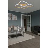UltraMint Modern Eskitme Renk Yemek Masası Üstü ve Beyaz LED Avize Seti - Seçenek 1 - Altın