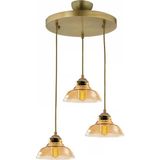 UltraMint Modern Gold Üçlü Bal Camlı Sarkıt Avize, Şık ve Şık Tasarım - Seçenek 1 - Altın