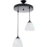 UltraMint Modern Ikili Opal Cam Sarkıt Avize, 30 cm Genişlik, Şık ve Zarif Tasarım - Seçenek 1 - Ahşap