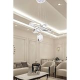 UltraMint Modern Kristal Sarkıt LED Avize, 3 Renk Işık, Oturma ve Yemek Odası Için - Seçenek 1 - Altın - Gümüş - Bakır