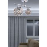 UltraMint Modern Krom 2’li Camlı Avize Seti, Salon, Mutfak ve Yatak Odası Için - Seçenek 1 - Antrasit