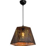 UltraMint Modern Lazer Kesim Metal Avize, Salon ve Oturma Odası Için Şık Tasarım - Seçenek 1 - Ahşap