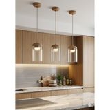 UltraMint Modern LED Avize, Mutfak ve Kafe Tezgahı Için Şık Aydınlatma Ürünü - Seçenek 1 - Ahşap - Bej