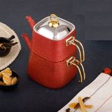 UltraMint Modern Red Kare Çaydanlık Takımı, Orta Boy, 3 Parça Set - Açık Gri - Seçenek 1