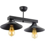 UltraMint Modern Retro Ikili Metal Avize ile Şık ve Zarif Aydınlatma Sağlar - Seçenek 1 - Ahşap