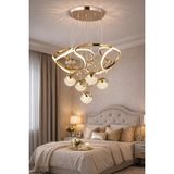UltraMint Modern Sarkıt LED Avize, 4+1 Parça, 3 Renk Seçeneği, Rose Gold Kaplama - Seçenek 1 - Altın