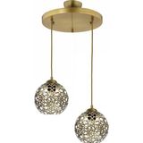 UltraMint Modern Selçuklu Top Motif Yıldız Ferforje Sarkıt Avize, Şık ve Rustik Tasarım - Seçenek 1 - Altın