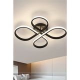 UltraMint Modern Siyah LED Avize, 3 Renk Seçeneği, Salon ve Mutfak Için Şık Aydınlatma - Seçenek 1 - Ahşap