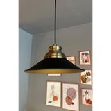 UltraMint Modern Siyah Metal Avize, Eskitme Kum Saati ile Şık Dekorasyon - Seçenek 1 - Ahşap