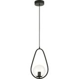 UltraMint Modern Siyah Oval Camlı Oturma Odası Sarkıt Avize - Seçenek 1 - Ahşap