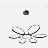 UltraMint Modern Siyah Papatya Sarkıt Avize, 3 Renkli LED Aydınlatma - Seçenek 1 - Ahşap