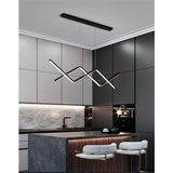 UltraMint Modern Siyah Yemek Masası Üstü ve Beyaz LED Avize Seti - Seçenek 1 - Ahşap