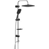 UltraMint Modern Sukan Aqua Black Rain Paslanmaz Krom Kaplı Duş Seti - Seçenek 1
