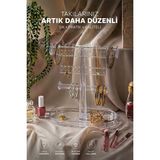 UltraMint Modern Takı Organizer Standı, Masaüstü Düzenleyici, Çoklu Takı Saklama - Ahşap