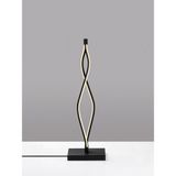 UltraMint Modern Zigzag Siyah Masaüstü Lüks LED Lambader, Şık ve Modern Tasarım - Seçenek 1 - Ahşap
