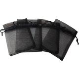 UltraMint Organize Tül 25'li Set, 7x9 cm Boy Takı ve Hediye Keseleri - Ahşap