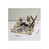 UltraMint Paris 30 cm Pirinç Çekmeceli Klasik Makyaj Organizer - Antrasit
