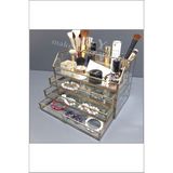 UltraMint Paris Serisi Antik Gold Çok Bölmeli Makyaj Organizer 28X20X17 - Altın