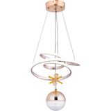 UltraMint Parla Tek Top LED Sarkıt Avize, Gold, 3 Renkli Yanabilen Modern Oda Aydınlatması - Seçenek 1 - Altın