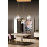 UltraMint Parlak Kristal Taşlı 3'lü Avize, Şık ve Modern Tasarım, Gold Renk - Seçenek 1 - Altın