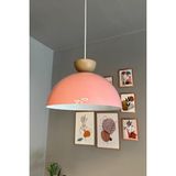 UltraMint Pembe Avize Bej Şapka Tekli Sarkıt, Salon, Kuaför, Cafe, Dekoratif Aydınlatma - Seçenek 1 - Ahşap - Bej