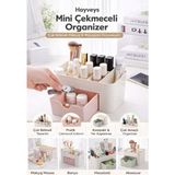 UltraMint Pratik Çekmeceli Mini Aksesuar Düzenleyici Organizer, Şık ve Kullanışlı - Ahşap - Bej - Siyah