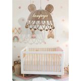 UltraMint Rattan Bambu Çocuk Odası Kulaklı Avize, Şık ve Doğal Dekorasyon - Seçenek 1 - Ahşap - Bej