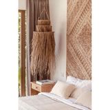UltraMint Rattan Bambu Hasır Makrome Sarkıt Avize, Şık ve Doğal Dekorasyon Için Ideal - Seçenek 1 - Ahşap - Bej
