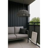 UltraMint Rattan Bambu Hasır Sarkıt Avize, 35 Cm, Modern ve Şık Tasarım - Seçenek 1 - Antrasit