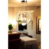 UltraMint Renkli Kelebek ve Taç Detaylı Salon Oturma Odası LED Avize - Seçenek 1 - Altın