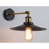 UltraMint Rustik Metal Aplik Duvar Lambası, Hareketli Başlık, 22 Cm, Şık Tasarım - Seçenek 1 - Ahşap