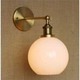 UltraMint Rustik Vintage Eskitme Opal Camlı Duvar Aplik Okuma Lambası - Seçenek 1 - Ahşap
