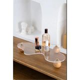 UltraMint Şeffaf Ahşap Top Ayaklı Gold Düğmeli Organizer Düzenleyici Stand - Altın