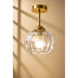 UltraMint Şeffaf Cam Avize, Modern ve Şık Tasarım, Evinize Zarafet Katar - Seçenek 1 - Altın