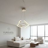 UltraMint Şık 3 Renkli LED Işıklı Modern Avize Drone Model Gold Kasa - Seçenek 1 - Altın