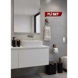 UltraMint Şık 5 Parça Kare Minibar Seti, Siyah Ahşap Tasarım, Modern Banyo Aksesuarları - Seçenek 1