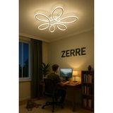 UltraMint Şık Beyaz 3 Renk Avize, Uzaktan Kumandasız, 60CM Ultra LED Plafonyer - Seçenek 1 - Ahşap - Bej - Siyah