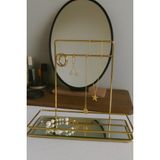 UltraMint Şık Gold Kancalı Takı Sergileme Standı, Modern ve Fonksiyonel Tasarım - Altın