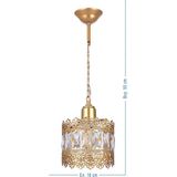UltraMint Şık Gold Taşlı Tekli Sarkıt Avize, Modern ve Elegant Dekorasyon Için - Seçenek 1 - Altın