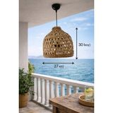 UltraMint Şık Hasır Avize 30 Cm, Balkon ve Teras Dekorasyon Işığı - Seçenek 1