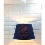 UltraMint Şık Konik Kumaş Şapkalı Iç Desenli Modern Tek Sarkıtlı Avize - Seçenek 1 - Amber