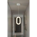 UltraMint Şık Modern Tekli Kristal Gümüş LED Avize, Metal Taşlı Tasarım - Seçenek 1 - Altın - Gümüş - Bakır