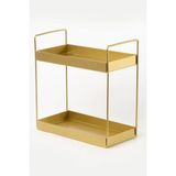 UltraMint Şık Siyah ve Gold Metal Organizer, 2 Katlı Tezgah Üstü Düzenleyici - Altın