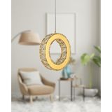UltraMint Şık Yuvarlak Kristal Gold Avize, Modern ve Zarif Aydınlatma Parçası - Seçenek 1 - Altın