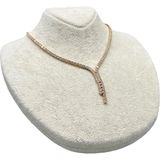 UltraMint Süet Kumaş Rose Manken 20/18 cm Kolye Gerdanlık Takı Sergileme Mankeni - Açık Beyaz - Gri