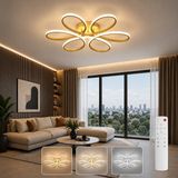 UltraMint Ultra Süper Ledli Papatya Gold 3 Renk Plafonyer Avize - Seçenek 1 - Ahşap - Ceviz